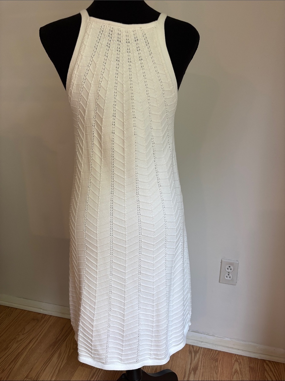 LOFT white sweater tank dress FLAWLESS NWOT size XS fully lined! Beach wedding! - Picture 3 of 3